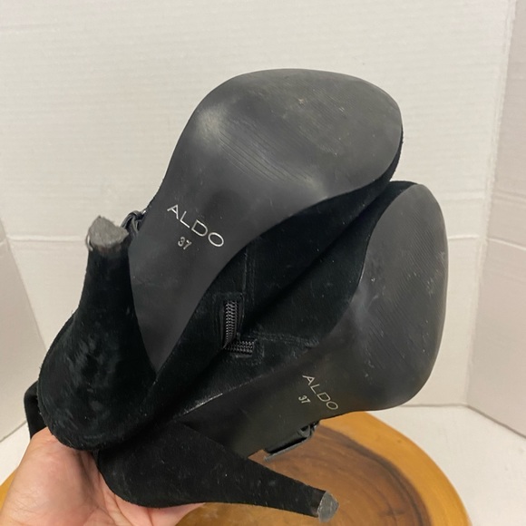 Also Leather Strappy Heeled Knee High Boots - Picture 6 of 8